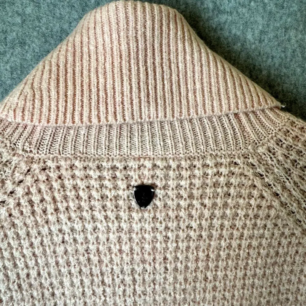 Kuhl Women's Sienna Sweater Medium Pink Waffleknit Turtleneck Cozy Gorpcore